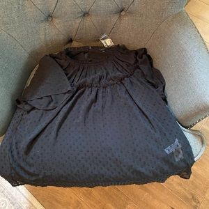 NWT Jcrew clipped dot black blouse size large.